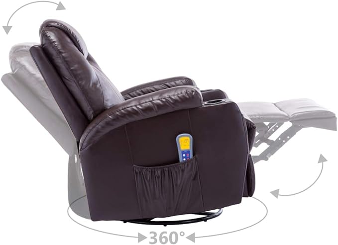 vidaXL Sillón de Masaje Eléctrico GIRATORI