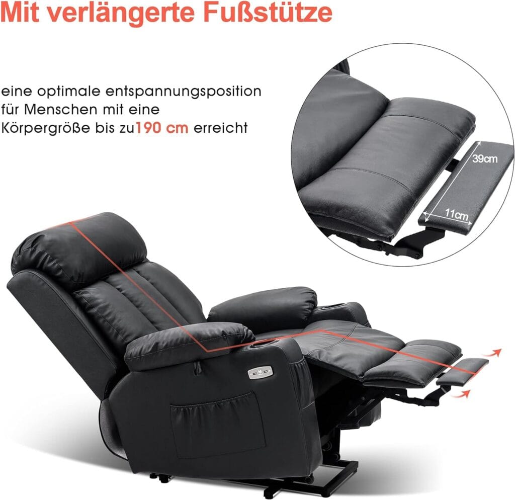 MCombo Sillón de Relax de Piel