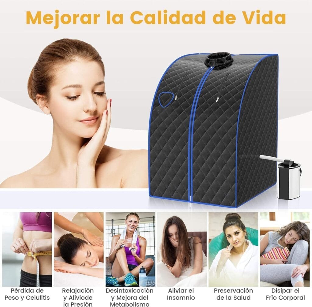 RELAX4LIFE Mini Sauna casera de Vapor 3L con Temporizador